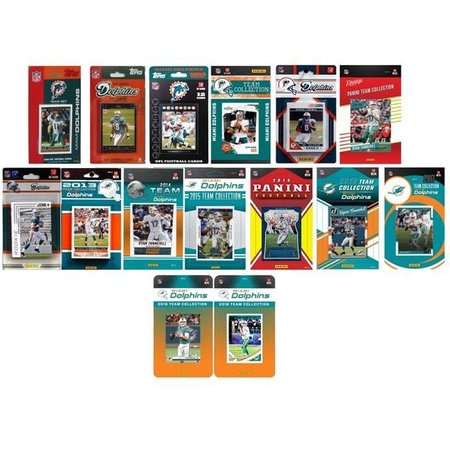 WILLIAMS & SON SAW & SUPPLY C&I Collectables DOLPHINS1518TS NFL Miami Dolphins 15 Different Licensed Trading Card Team Sets DOLPHINS1518TS